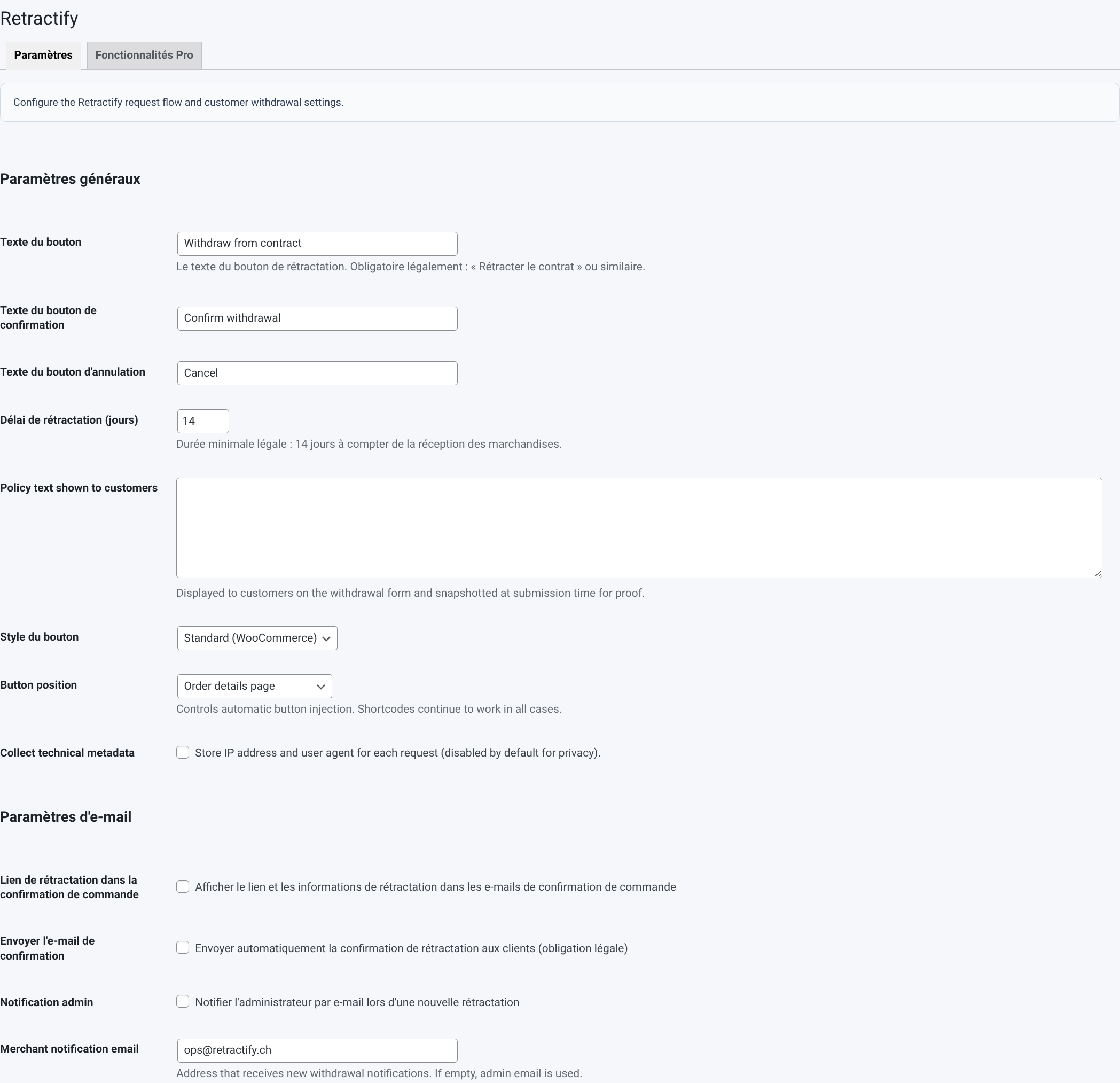 Pensé pour la rétractation, pas pour la logistique retour